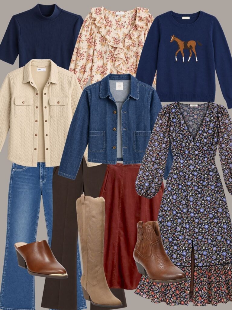 KOHLS FALL WESTERN CHIC MINI CAPSULE WARDROBE SEPT 2026 - COLLAGE