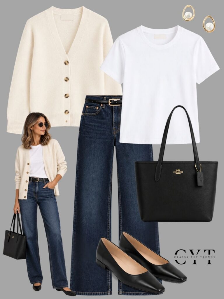 10 CLASSIC OUTFIT COMBINATIONS THAT ALWAYS LOOK TIMELESS - OCT 2026 - COLLAGE WITH MODEL 4