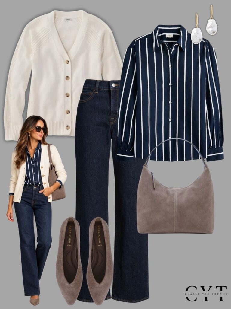 OUTFITS WITH A BUTTON-DOWN SHIRT WITH MODELS - OCT 2026 - OUTFIT 3