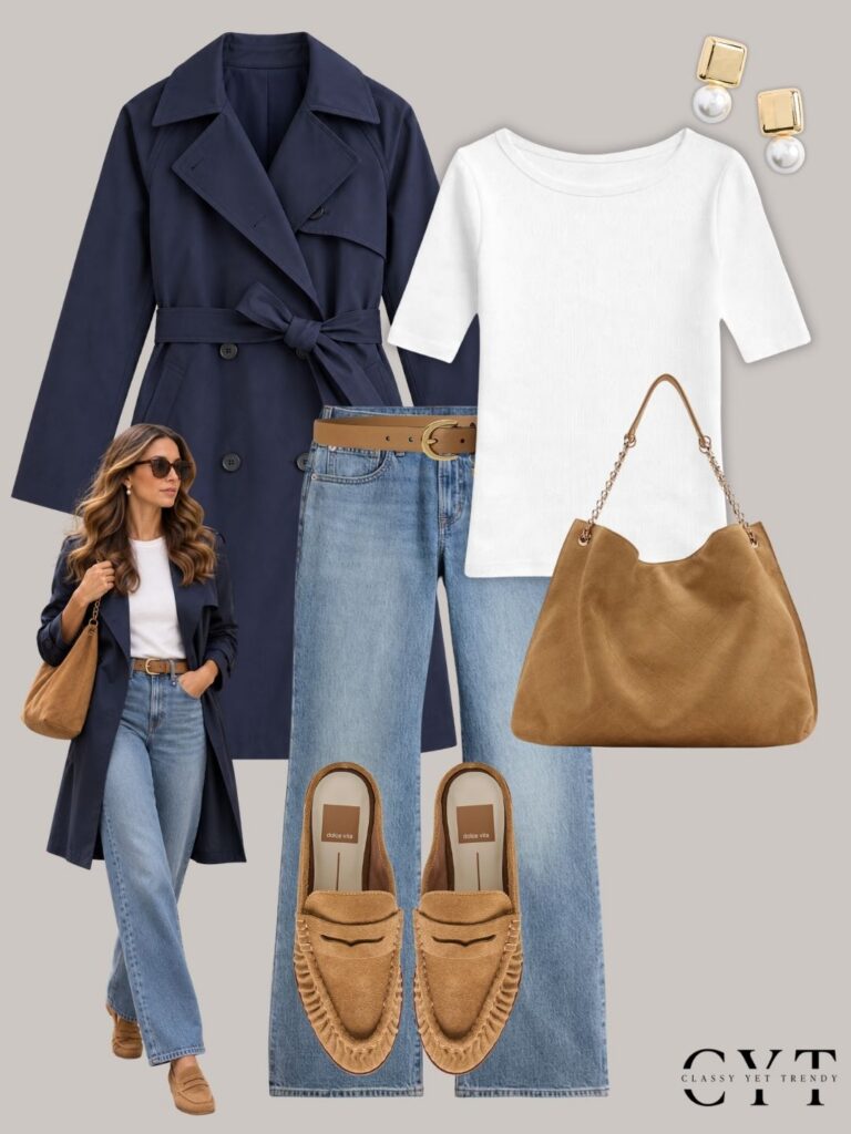 OUTFITS WITH A NAVY TRENCH - OCT 2026 - OUTFIT 2