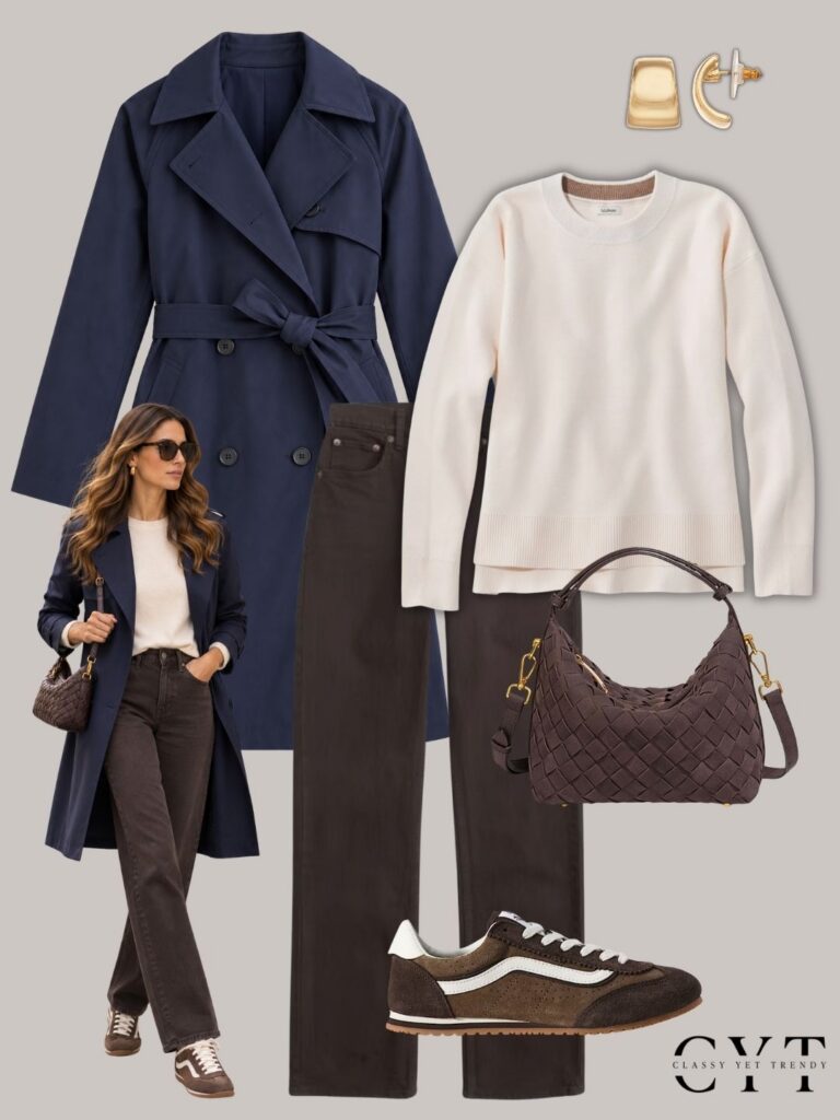 OUTFITS WITH A NAVY TRENCH - OCT 2026 - OUTFIT 3
