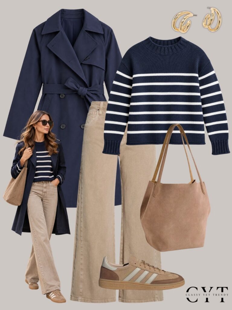 OUTFITS WITH A NAVY TRENCH - OCT 2026 - OUTFIT 4