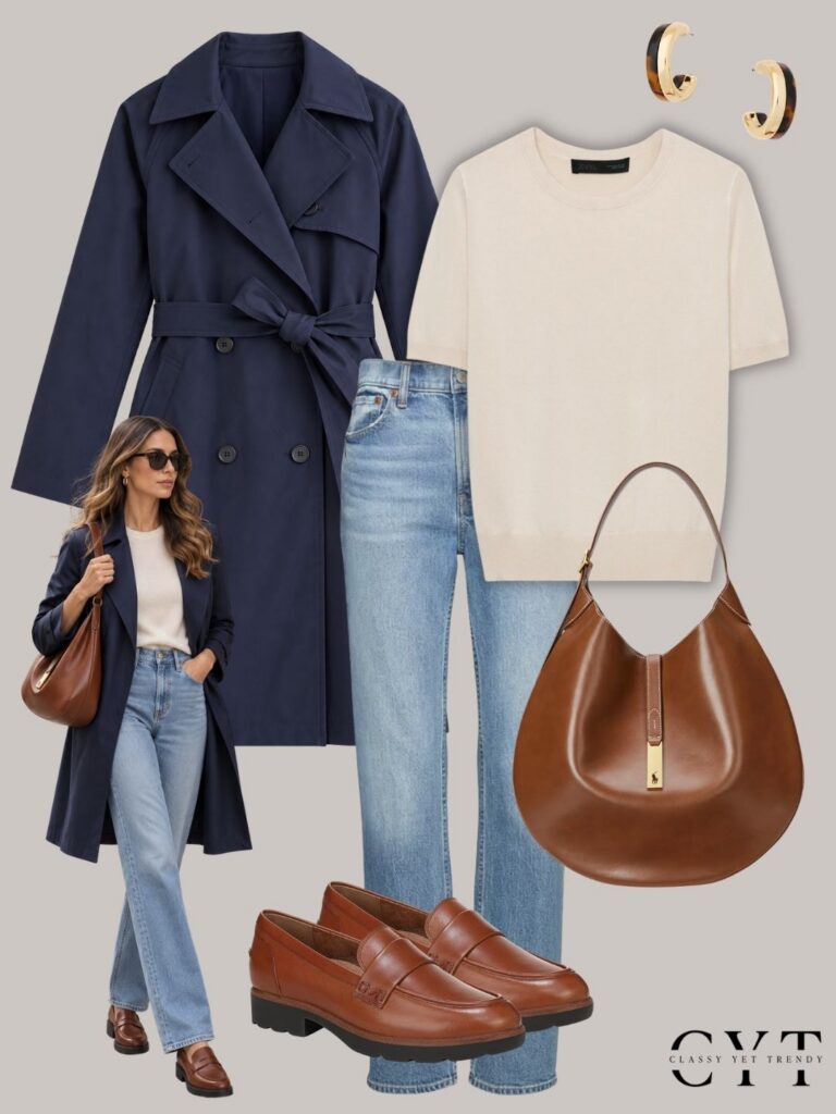 OUTFITS WITH A NAVY TRENCH - OCT 2026 - OUTFIT 5