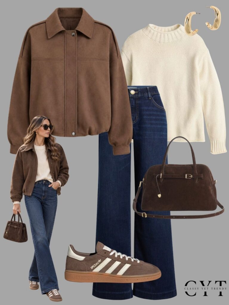 OUTFITS WITH ADIDAS SPEZIAL BROWN SNEAKERS WITH MODELS - OCT 2026 - OUTFIT 4