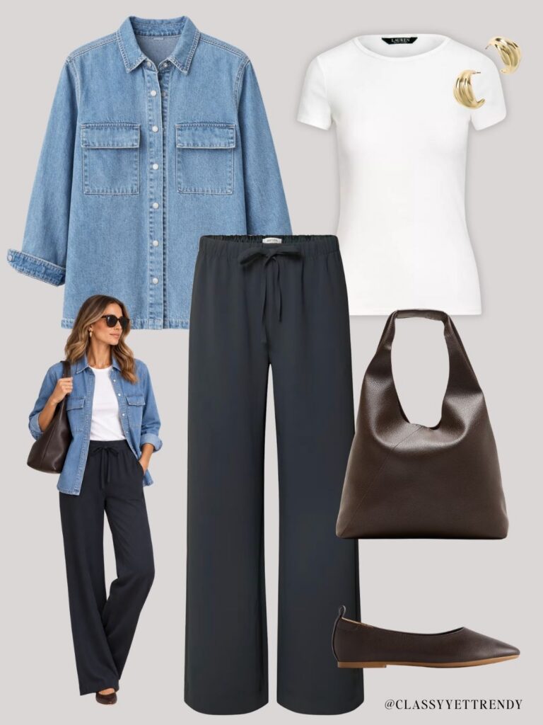 OUTFITS WITH NAVY ARITIZIA LODGE PANTS - OCT 2026 - WITH MODELS - OUTFIT 1