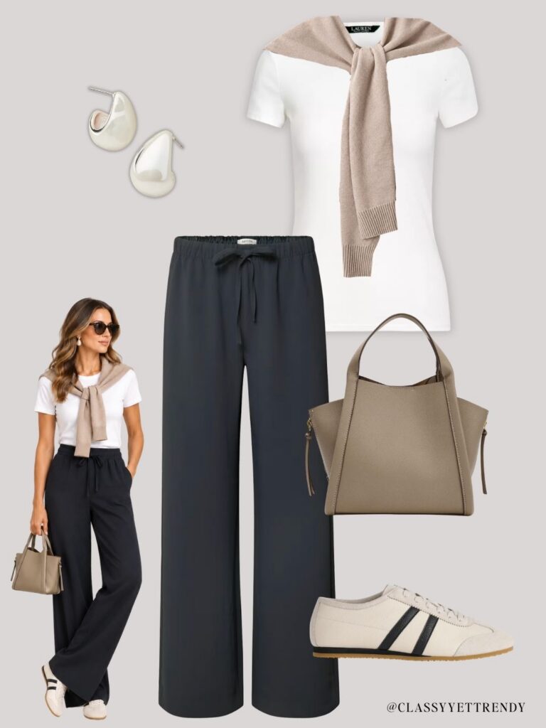 OUTFITS WITH NAVY ARITIZIA LODGE PANTS - OCT 2026 - WITH MODELS - OUTFIT 2