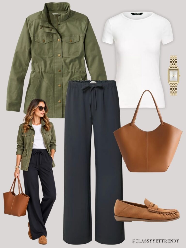 OUTFITS WITH NAVY ARITIZIA LODGE PANTS - OCT 2026 - WITH MODELS - OUTFIT 4